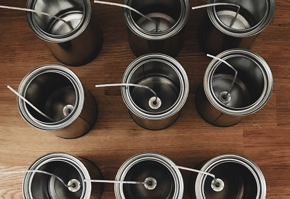 Shoppe 815 - Limited Edition - Candles - Shoppe 815 Candle Tins with wicks in them before candles are poured